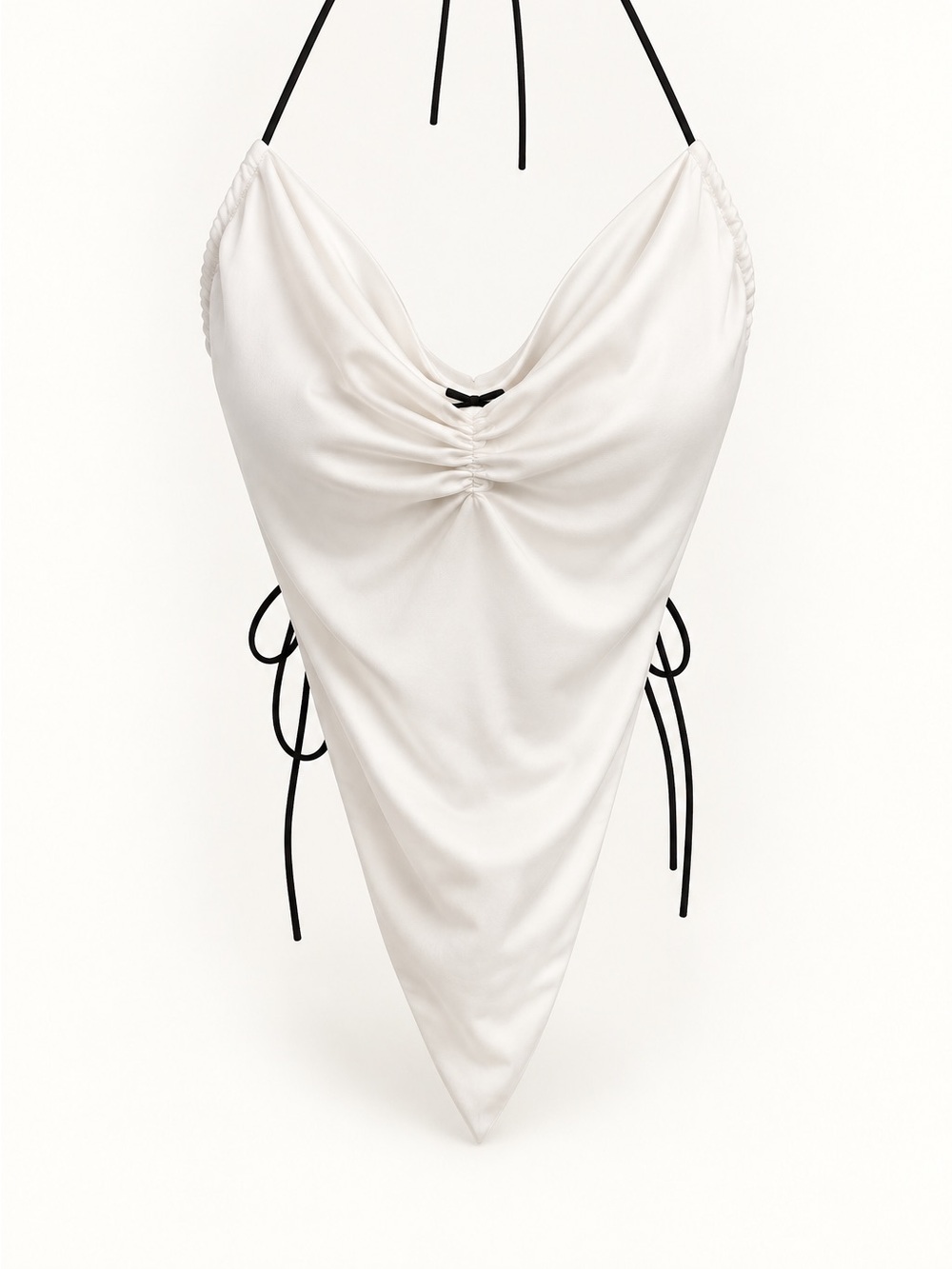 Cowl Neck Handkerchief Top with Black Tie Back – Y2K